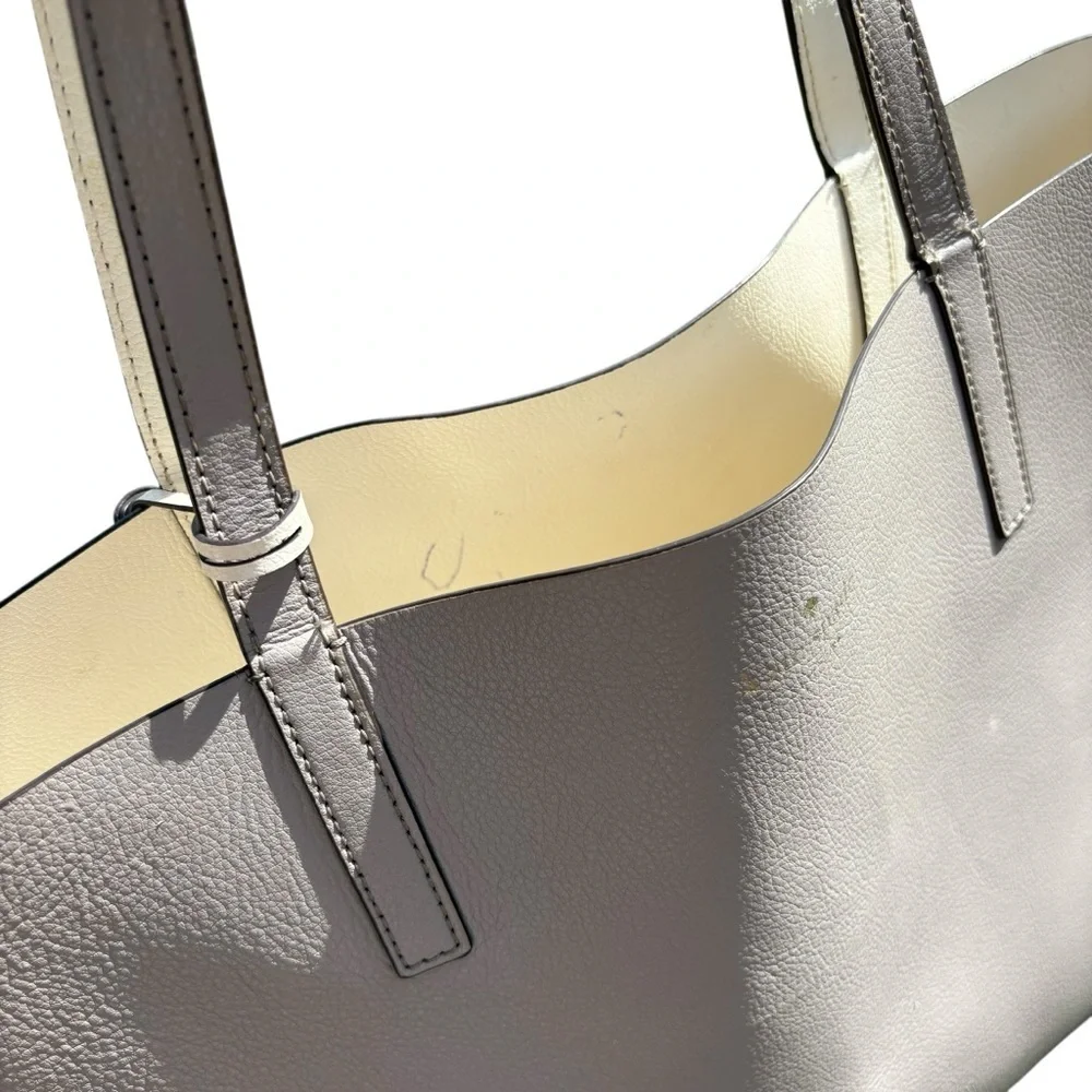 Kate Spade New York Leather Tote Bag with Tassel – Gray